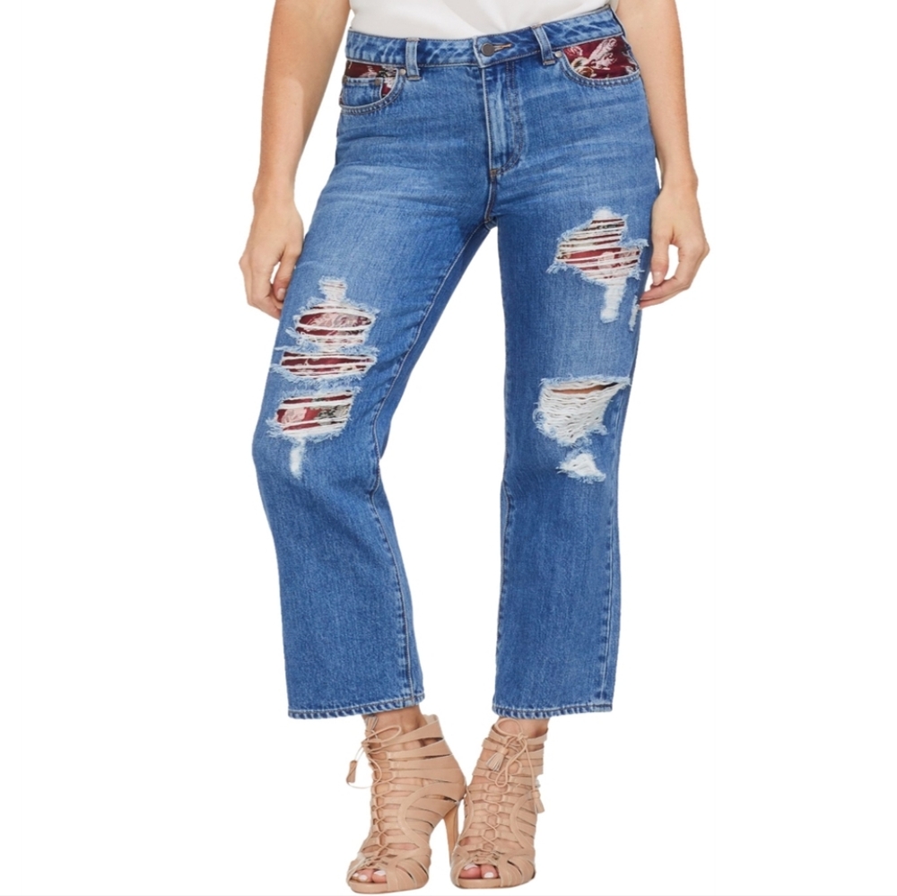 Vince Camuto Womens Patchwork Straight Leg Jeans/ 28/6.